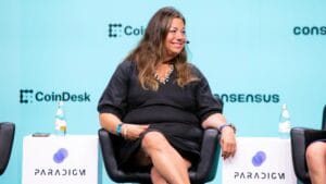 Franklin Templeton Sandy Kaul 在 Consensus Miami 2026 发言现场