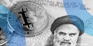 OFAC 制裁 BitBank 公告配图，伊朗海域霍尔木兹海峡与 BTC 节点叠加