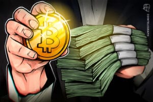 美元法币纸币与比特币元素的合成图片，配合 Circle BTC 抵押 USDC 借贷报道